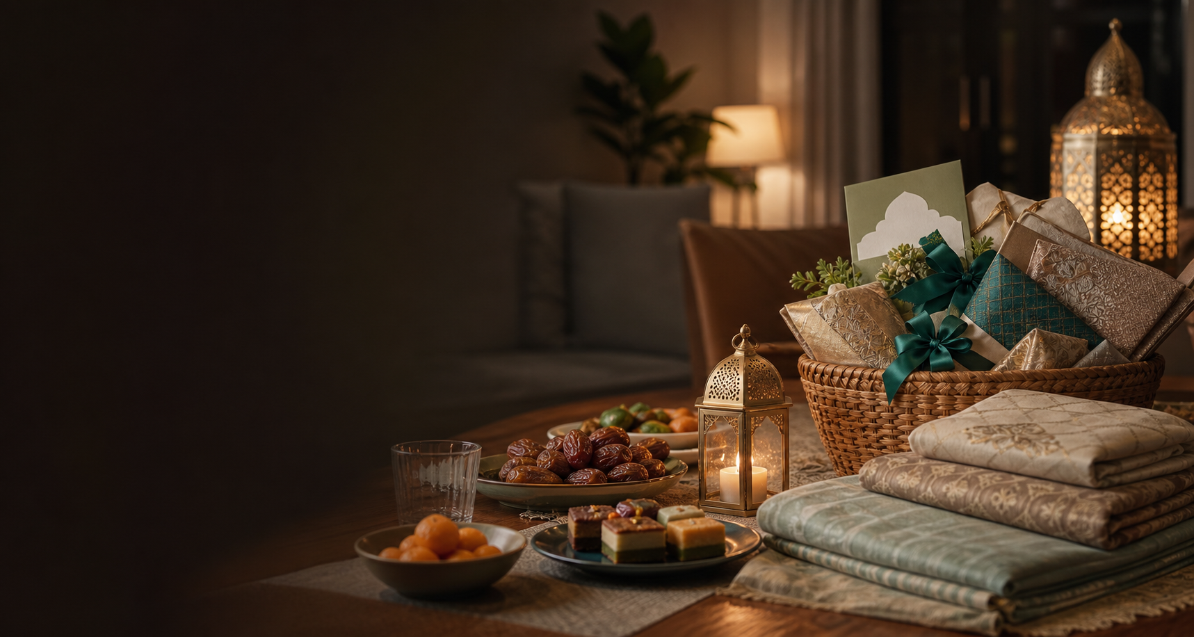 温暖的印尼 Ramadan / Eid 家庭节日餐桌与礼盒视觉